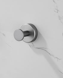 Round Base Wall Hanging Coat Hook With Screws- Gun Grey Towel Hook, 2 Pack, For Entry Shoe Cabinet, Wardrobe Bathroom Bedroom Furniture Hardware