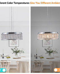 Modern Crystal Chandelier 19 Inches Aluminum Iron Round Ceiling Light Flush Mount Ceiling Light Fixture For Kitchen Island Dinning Bedrooms And Hallway   Bulb Not Included
