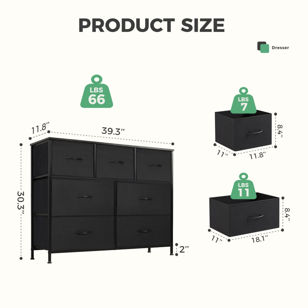 Tall Dresser Fabric Storage Tower ,Wooden Top For Kid Room, Closet, Entryway, Nursery