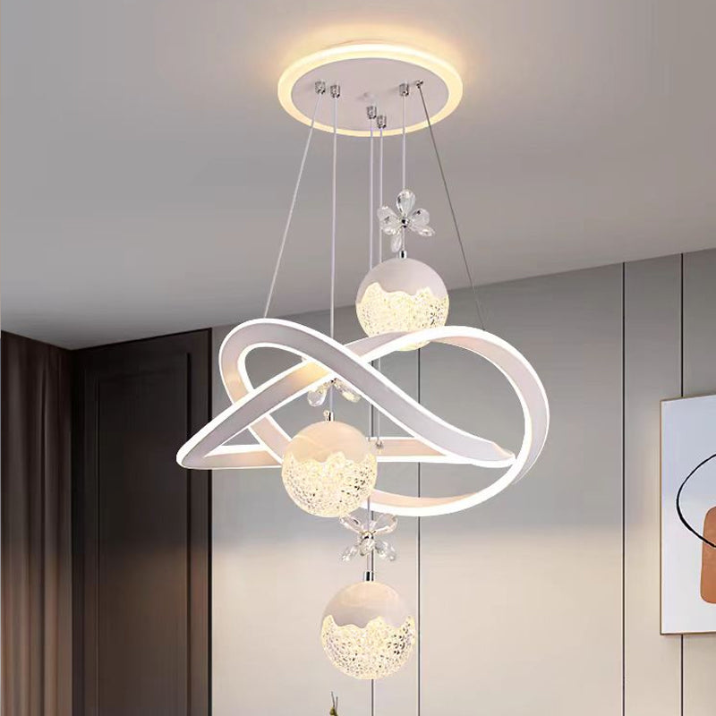 Tatiana 130W White Tri-Color Modern Aluminum LED Indoor Chandelier