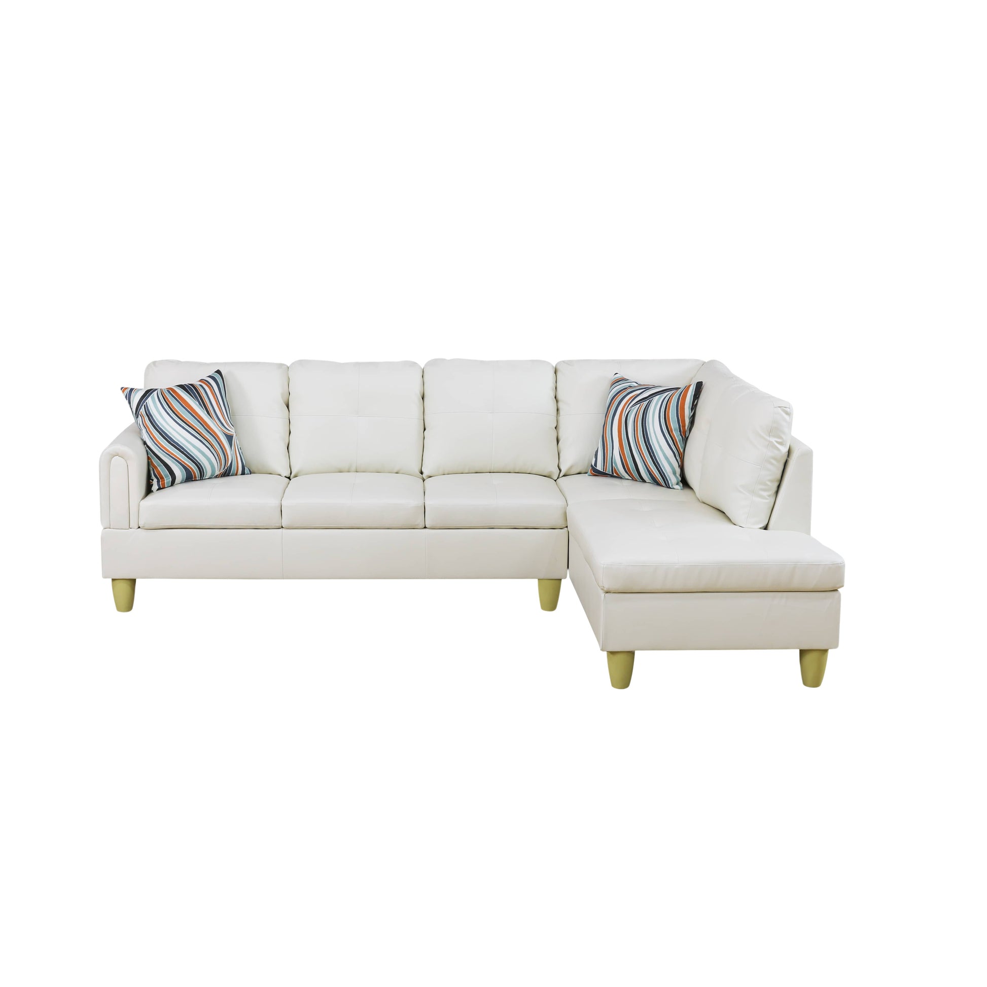 Pickup Only--White Faux Leather 3-Piece Living Room Sofa Set