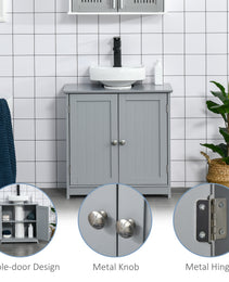 Bathroom Vanities, Bathroom Sink Cabinets with U-Shape Cut-Out and Adjustable Internal Shelf, Gray