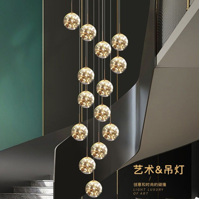 Valentina 6-43-Light Long Drop Dimmable LED Iron Staircase Chandelier