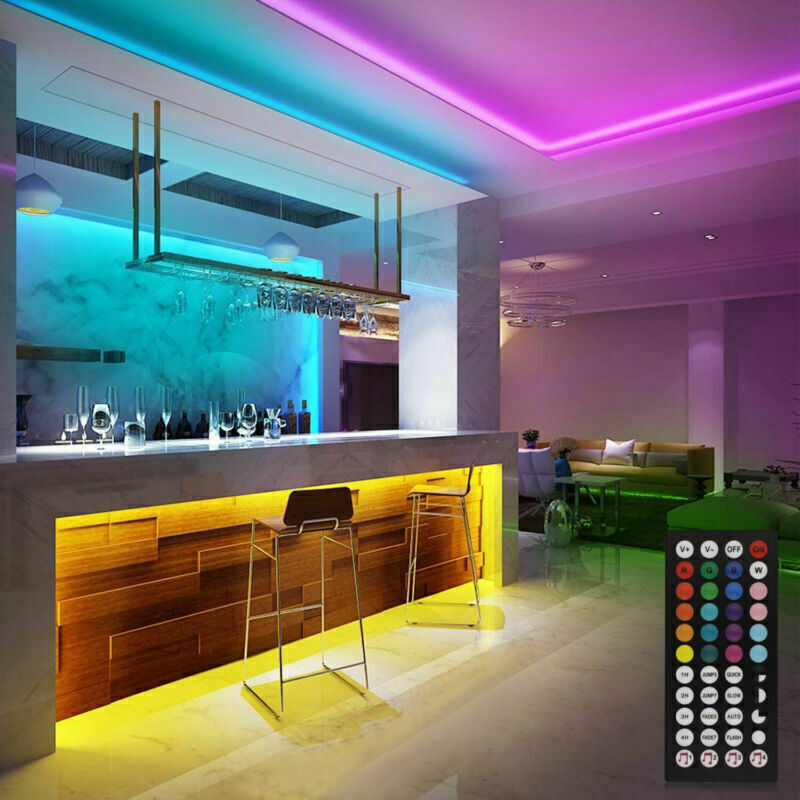 BRAND NEW 5050 RGB LED Strip Bluetooth Remote Lights TV Back Lights For Bar Room - CJDS