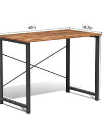 Computer Desk For Home Office, Modern Study Work Table Simple Style For Bedroom, Writing Desks With X-Shaped Reinforcement, Rust