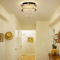 11.8" Crystal Ceiling Light, Flush Mount LED, Warm White