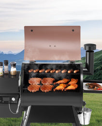 Wood Pellet Grill Smoker Outdoor Electric BBQ Grills 575 Sq.in Cook Area