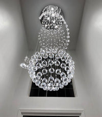 D24'' X H78'' Crystal Chandelier for Entryway High Ceiling Chandeliers Glam Chandelier Modern Large Raindrop Chandeliers LED Dimmable Light Fixtures for Staircaes Foyer Living Room