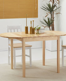 55" Wood Kitchen Table, Drop Leaf Tables for Small Spaces, Natural