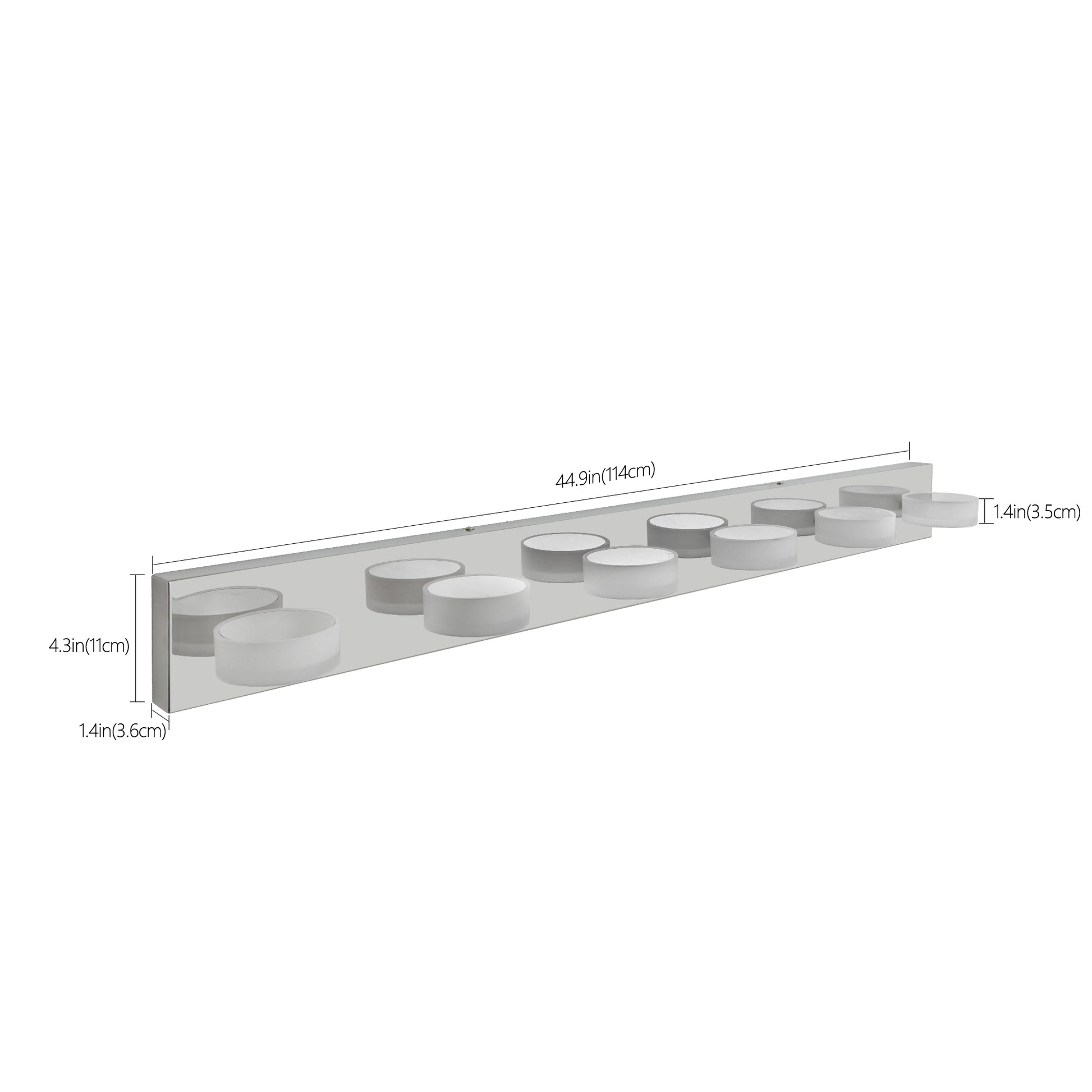 45 Modern 6-Light LED Vanity Light, Sleek Chrome Bathroom Wall Light Fixture For Mirror, Shower, And Bathroom Decor
