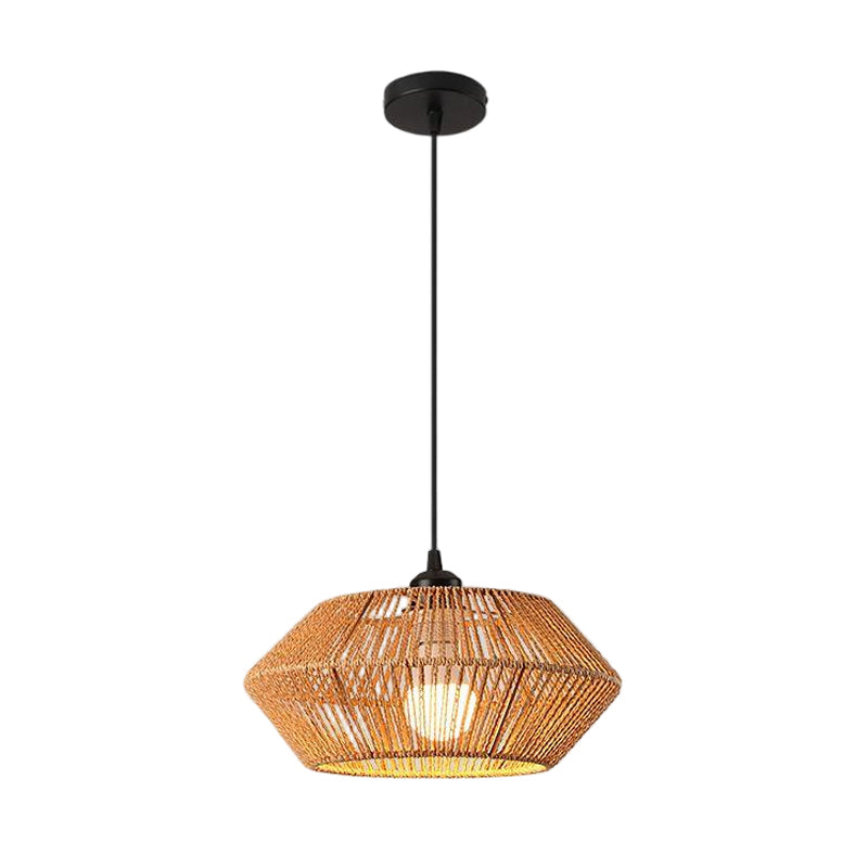 Genevieve 1-Light Woven Rattan Indoor Pendant Ceiling Light