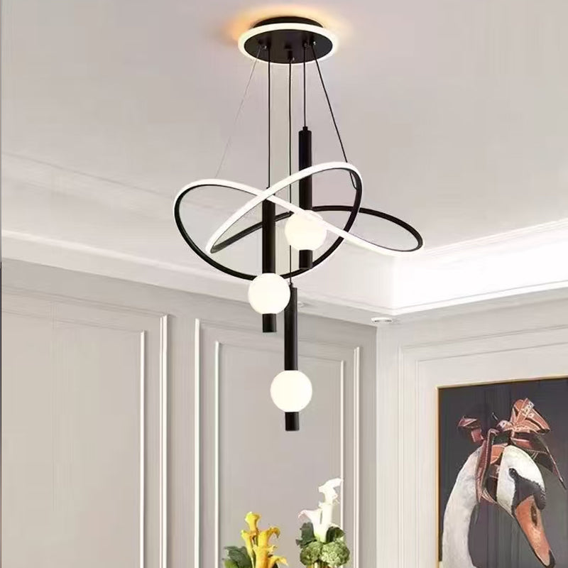 Uliana 72W Black Tri-Color Modern Iron LED Indoor Chandelier