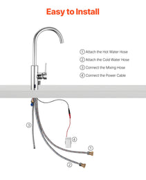 Touchless Kitchen Bar Sink Faucet, Single Handle Automatic Motion Sensor Bathroom Faucet, Hands-Free Adjustable Cold Hot Water Mixer Flexible Swivel For 9/16 In Pipe,Chrome Plated Silver