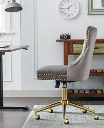 Home Office Chair With Tufted Velvet Buttons
