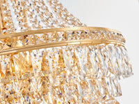 Extra Large High Ceiling Chandelier, Gold Modern Crystal Chandeliers Luxury Foyer Entrance Chandeliers for Staircase Villa Lobby Living Room, K9 Crystal Raindrop Light Fixture H91” X W47”