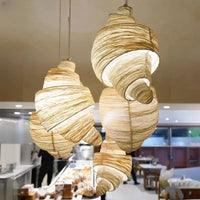Designer Simplicity Conch Suspended Creative LED Pendant Lights Art Hand-Knitted Lamps for Restaurant Home Decoration Chandelier