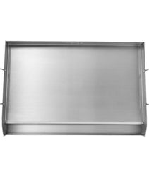 Stove Top Griddle, 23.5"x16" Pre-Seasoned Stainless Steel Griddle, Rectangular Double Burner Griddle Pan, Non-Stick Family Pan Cookware With Handles And Oil Groove, For BBQ, Gas Grills, Silver