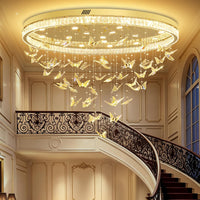 Butterfly Chandelier Black 48In Modern Crystal Raindrop Chandelier Lighting Flush Mount Ceiling Chandeliers for Living Room 20XGU10