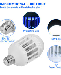 Bug Zapper Light Bulb Mosquito Lamp Fly Trap Killer Indoor Outdoor Insect E26 E27
