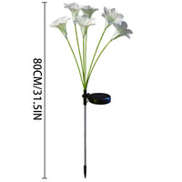 Solar Lily Flower Garden Stake Lights, Warm White IP65 Waterproof  Pathway Lights for Wedding Party Outdoor Patio Yard Decor