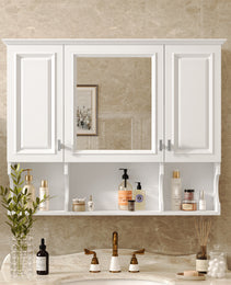 35'' X 28'' Wall Mounted Bathroom Medicine Cabinet, Modern Bathroom Wall Cabinet With Mirror,  Mirror Cabinet With Open Shelves