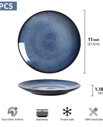 Steak Plate Creative Western Food Plate Vegetable Plate Set Of 6 For Cereal, Salad, Pasta, Soup, Dessert, Serving Dishwasher, Microwave And Oven