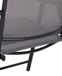 Set of 4 Outdoor Folding Chairs, Stackable Patio Dining Chairs with Armrests, Metal Frame, Gray