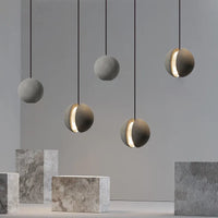 1.8M Concrete Lamp Globe Ball Moon Cement Pendant Lights Cafe Bar Restaurant Bedside Lamp Loft Industrial Round Hanging Light