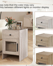 Nightstand With Drawer And Cabinet