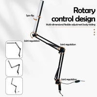 Eye-Caring LED Folding Metal Desk Lamp  Adjustable  Brightness Levels Flexible Rotating Lamp Head for Home Reading PC