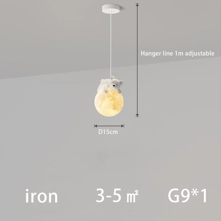 Modern Boys and Girls Bedroom Animal LED Pendant Light, Bedroom, Hallway, Balcony Ceiling Lighting Decorative Bear Light.