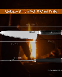 Qulajoy VG10 Chef Knife, Japanese 10Cr15MoV Steel Chefs Knives, Slicing Knife For Meat Vegetable
