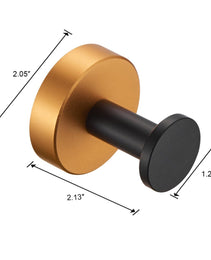 Round Base Wall Hanging Coat Hook With Screws- Black Gold Towel Hook, 2 Pack, For Entry Shoe Cabinet, Wardrobe Bathroom Bedroom Furniture Hardware