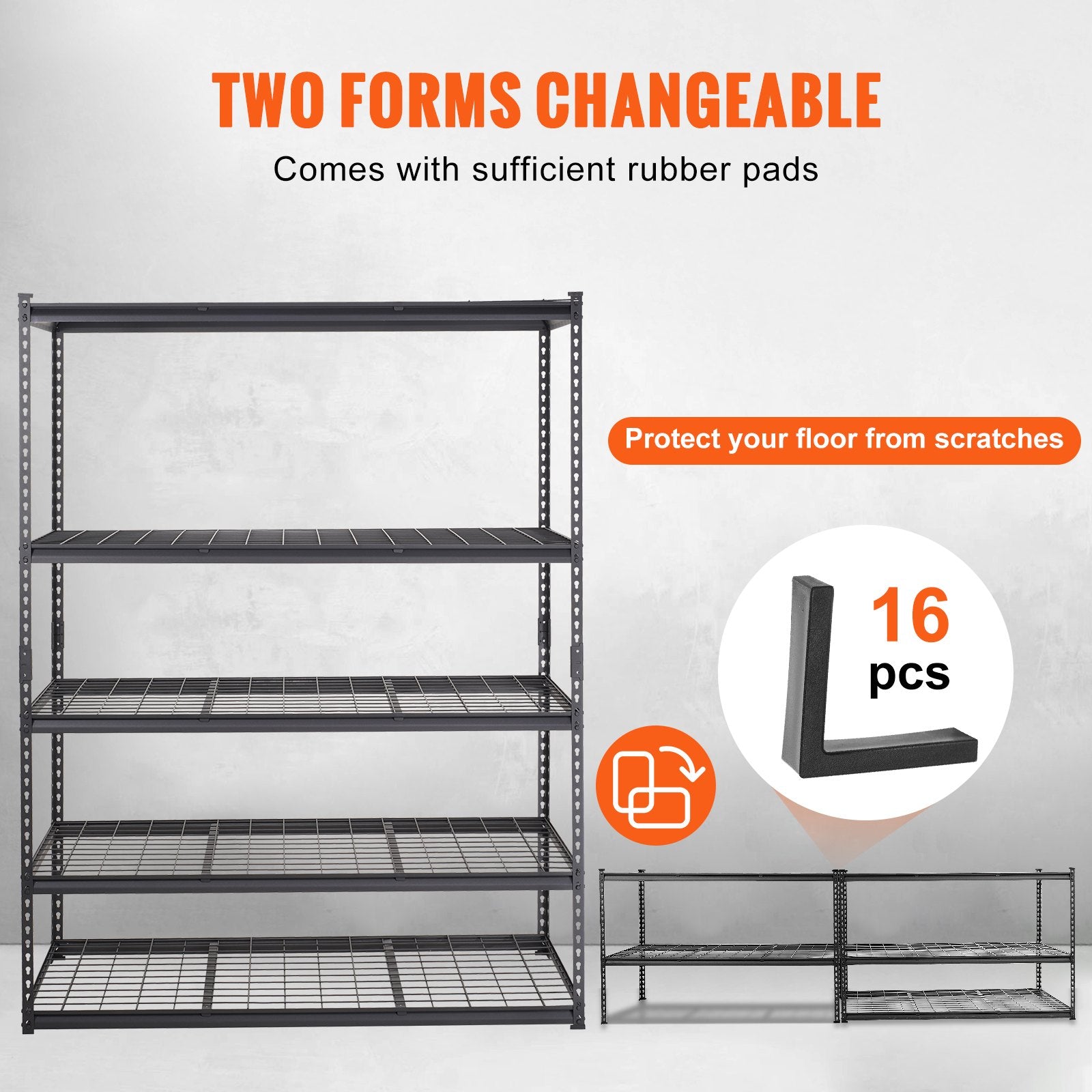 Storage Shelving Unit, 5-Tier Adjustable, 2000 Lbs Capacity, Heavy Duty Garage Shelves Metal Organizer Wire Rack, Black, For Kitchen Pantry Basement Bathroom Laundry Closet