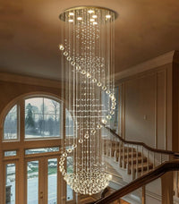 D24'' X H78'' Crystal Chandelier Glam Chandelier High Ceiling Chandeliers for Staircaes Large Raindrop Chandeliers LED Dimmable Light Fixtures for Foyer Hallway Entryway