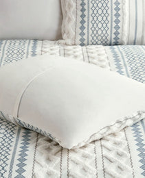 Full Queen Cotton Printed Duvet Cover Set With Chenille