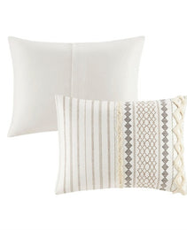 Full Queen Cotton Printed Duvet Cover Set With Chenille