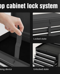 Tool Chest, 5-Drawer Rolling Tool Storage Cabinet With Detachable Top Tool Box, Liner, Universal Lockable Wheels, Adjustable Shelf, Locking Mechanism, Metal Tool Cart For Garage Workshop
