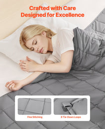 Weighted Blanket, 25 Lbs, 60 X 80 In Queen Size, Cooling Breathable Heavy Blanket With Glass Beads, All-Season Use, Suitable For 250-310 Lbs Adults, Anxiety Stress Relief, Improve Sleep, Grey
