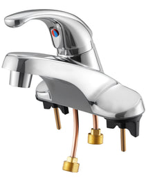 Single Handle Sink Faucet, Chrome-Plated Silver Single Handle Bathroom Faucet, Kitchen Water Faucets With Overflow 1 Or 3 Hole, Suitable For Bathroom, RV, Bar Sink, Public Restroom, Press-Type