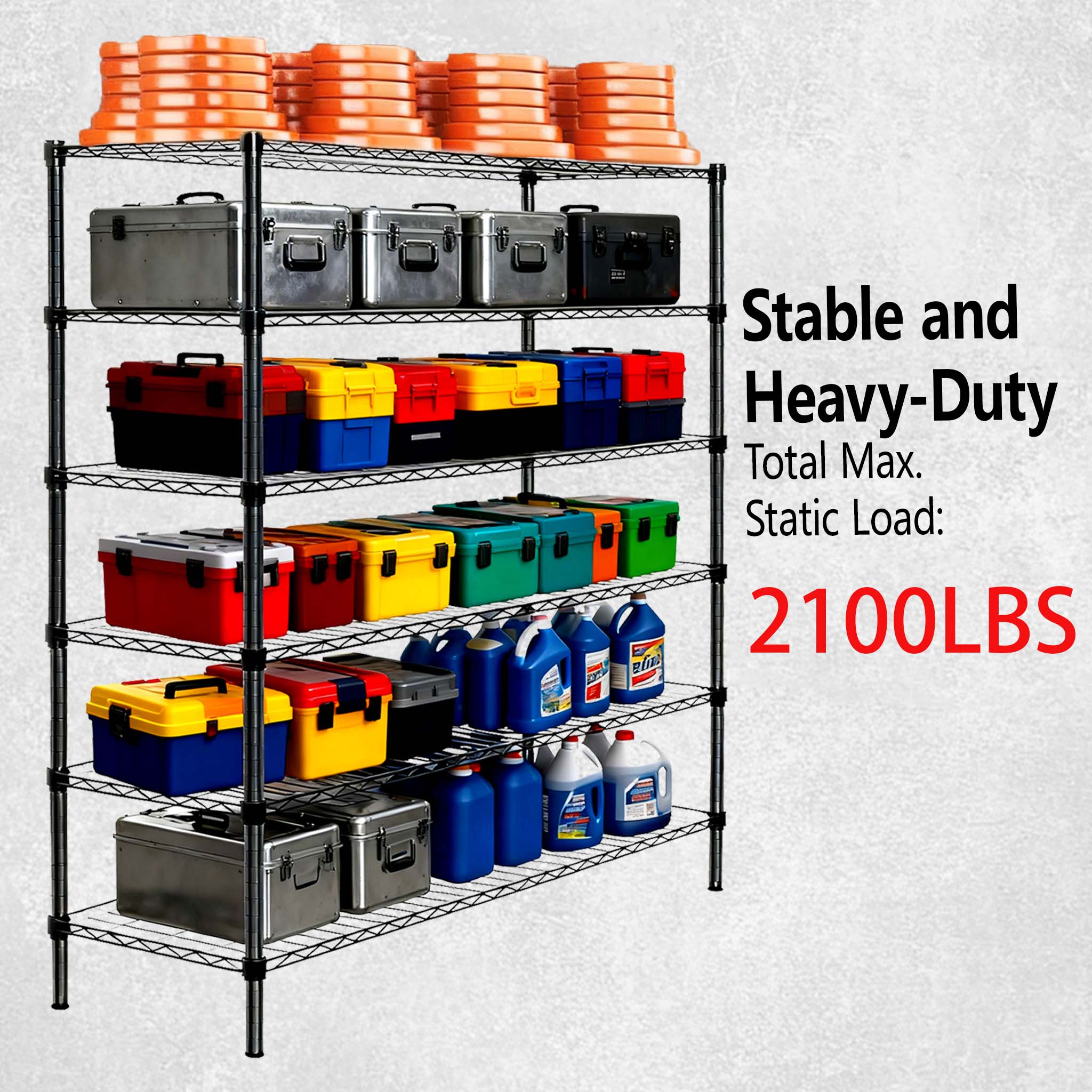 3 Tier Metal Shelf Wire Shelving Unit -  Set Of 2  1050lbs Capacity Heavy Duty Adjustable Storage Rack With Shelf Liners  Extensible To 6 Tier 2100lbs Shelving Designs   48  L X 18  D X 96  H  Black