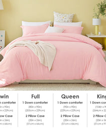 White & Pink Extra Large Duvet Cover Set Includes 1 Duvet Cover & 2 Pillowcases. Made Of Premium Breathable Microfiber With Hotel-grade Minimalist Design. Perfect For Bedrooms And Guesthouses.