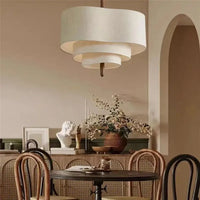 Pebble Pendant Lamp Led Multilayer Cloth Fabric Lamp Kitchen Boho Decor Rustic Lamp Hotel Bedroom Wabi Sabi Dining Table Light
