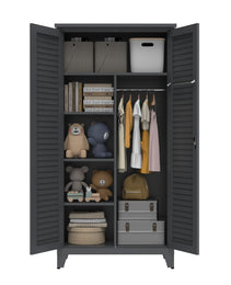 73'' Tall Metal Tool Storage Cabinet, With Ample Storage Space For Garage,Warehouse,Garden,Office, Living Room,Bathroom,Utility Room Slate