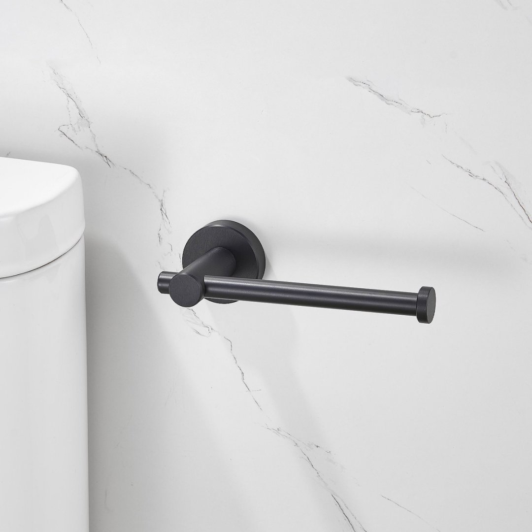 Toilet Paper Holder Matte Black Thicken Space Aluminum Toilet Roll Holder For Bathroom, Kitchen, Washroom Wall Mount
