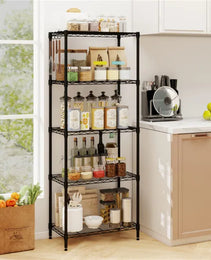 5-Tier Heavy-Duty Metal Wire Shelving, 750 LBS Total Load With Multi-Grade Per Shelf Capacity For Garage & Kitchen