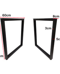 Metal Table Legs 28''x 24'' Heavy-Duty Desk Legs Industrial Furniture Legs For Dinning Table, Computer Table, Office Table 2Pcs-Black