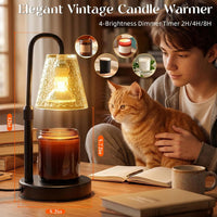 2 Pack Candle Warmer Lamp with Timer,Dimmable,Adjustable Height