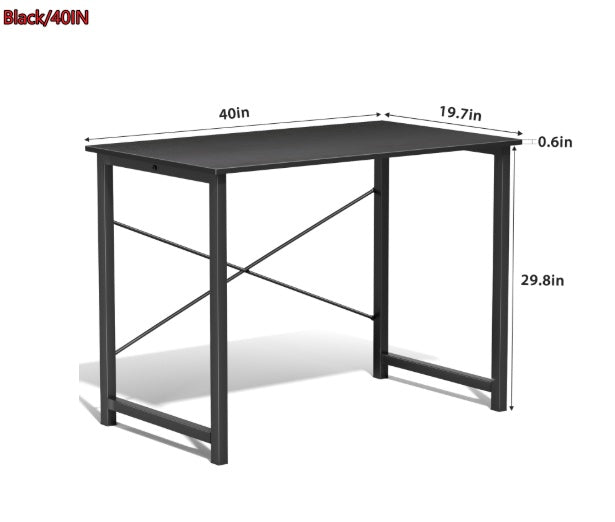 Computer Desk For Home Office, Modern Study Work Table Simple Style For Bedroom, Writing Desks With X-Shaped Reinforcement, Rust