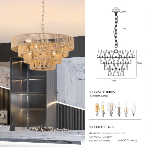 Bohemian Woven Chandelier -Unavailable Platform- CJDS
